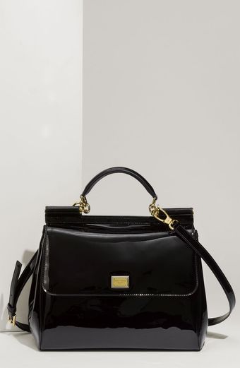  Miss Sicily Patent Leather Top Handle Satchel 
