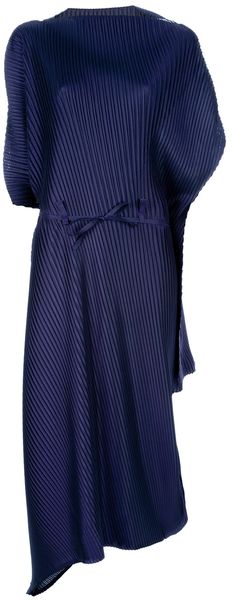 Issey Miyake Fête Pleated Asymmetric Dress - Lyst