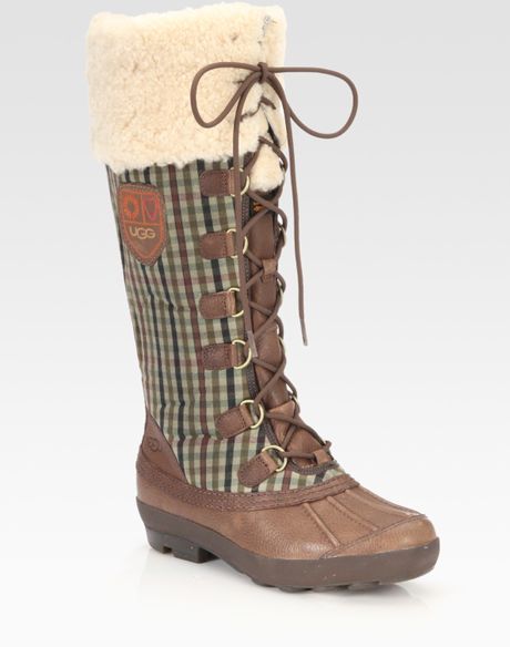 checkered snow boots