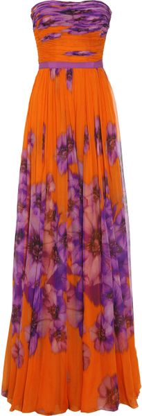 Giambattista Valli Floralprint Silkchiffon Gown in Orange (floral) - Lyst