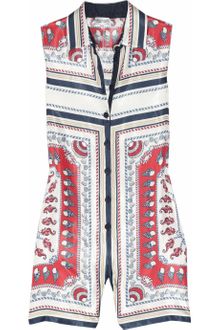 Philosophy di Alberta Ferretti Printed Satin-twill Playsuit - Lyst