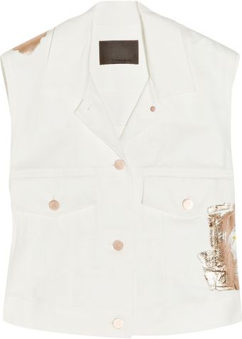 Alexander Wang Foil-appliqué Denim Vest - Lyst