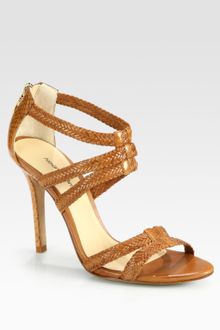 Alexandre Birman Strappy Watersnake and Leather Sandals - Lyst