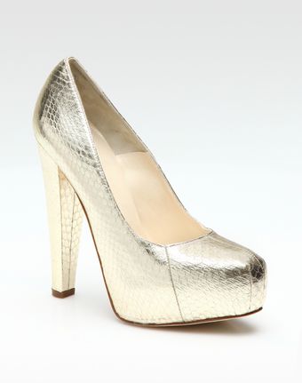 Brian Atwood Snakeskin Platform Pumps - Lyst