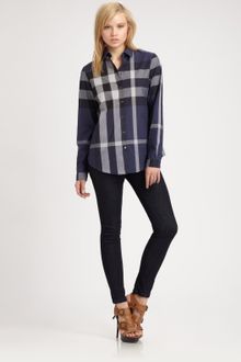 Burberry Brit Checked Button-down Shirt - Lyst