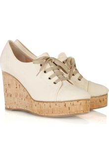 Chloé Lace-up Canvas Wedges - Lyst