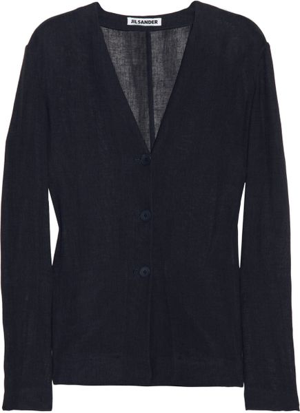 Jil Sander Flax Jacket in Blue - Lyst