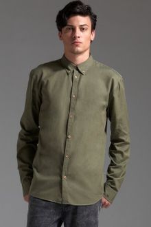 Marc By Marc Jacobs Cypress Green Cotton Oxford Button Front Shirt - Lyst