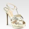 Nicholas Kirkwood Snakeprint Metallic Leather Platform Sandals in Gold - Lyst