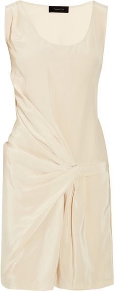 Thakoon Draped Silkcrepe Dress in Beige - Lyst
