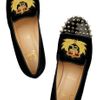 Christian Louboutin Intern Crested Velvet Loafers in Black (red) - Lyst