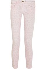 Current/Elliott The Stiletto Leopard-print Low-rise Skinny Jeans