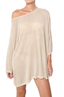 Mes Demoiselles Sheer Ribbed Lurex Oversize Knitted Sweater - Lyst
