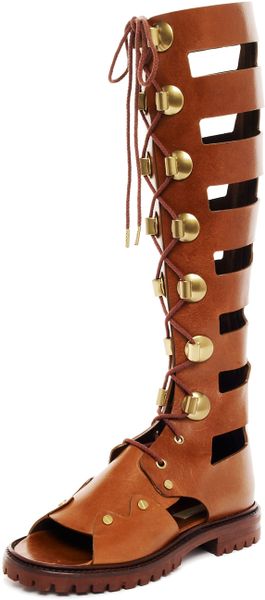 Michael Kors Tall Lace-up Gladiator Boot in Brown (taupe) | Lyst