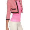 Msgm Cropped Cotton Tweed Jacket in Red - Lyst
