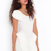Nasty Gal Victoria Peplum Dress  Cream in White (cream) - Lyst