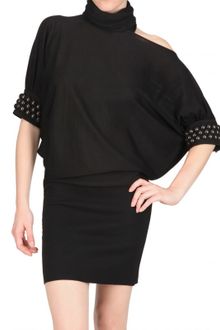 Nude Cut Out Embroidered Wool Knit Dress - Lyst