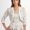 Oscar De La Renta Openweave Cotton Bolero in Beige (aqua) - Lyst