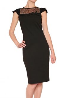 RED Valentino Thick Jersey with Tulle Dress - Lyst