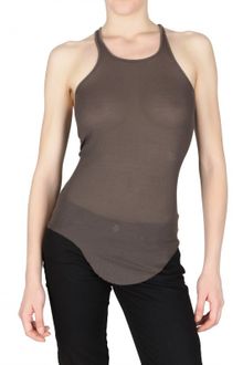Rick Owens Silk Viscose Ribbed Tank Top - Lyst