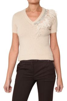 Space Wool Knit V Neck Sweater - Lyst
