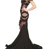 Alexander Mcqueen Lace Viscose On Georgette Dress in Black - Lyst