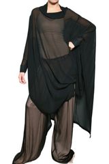 Ann Demeulemeester Silk Chiffon Cape Coat