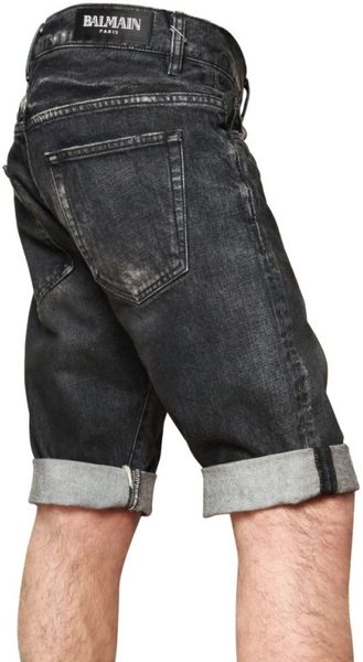 mens black denim shorts