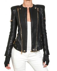 Balmain Nappa Insert Lamé Raffia Jacket