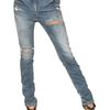 Balmain Destroyed Skinny Stretch Denim Jeans in Blue - Lyst