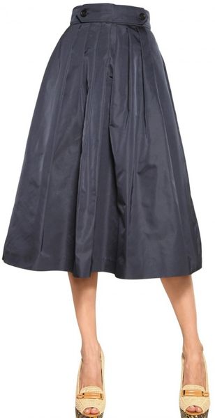 Burberry Prorsum Silk Taffeta Flared Skirt - Lyst