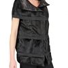 Chicca Lualdi Beequeen Striped Shearling Cape Fur Coat in Black - Lyst