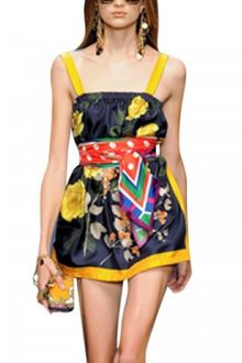 D&G Printed Silk Twill Dress - Lyst