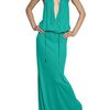 Dsquared2 Leather Belt Viscose Crepe Long Dress in Green (mint) - Lyst