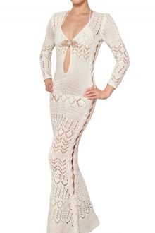 Emilio Pucci Jewelled Cotton Crochet Long Dress - Lyst