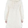 John Galliano Hooded Faux Fur Coat in White - Lyst