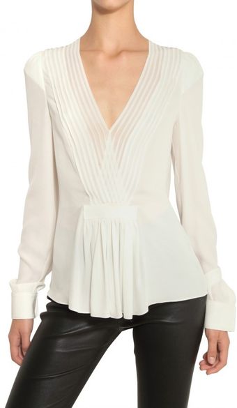 Givenchy Pleated Double Georgette Shirt - Lyst