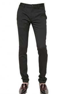 John Galliano Stretch Twill Wool Trousers - Lyst