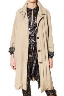Lanvin Washed Techno Cotton Gabardine Trench Coat - Lyst