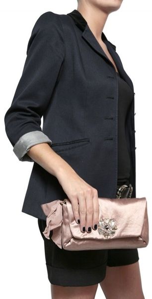 Lanvin Silk Satin Evening Clutch - Lyst