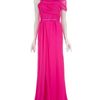 Oscar De La Renta Asymmetric Evening Gown in Pink - Lyst