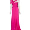 Oscar De La Renta Asymmetric Evening Gown in Pink - Lyst