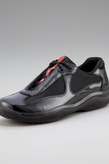 Prada Patent Leather Sneaker - Lyst