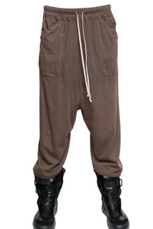 Rick Owens Cotton Jersey Cropped Trousers - Lyst