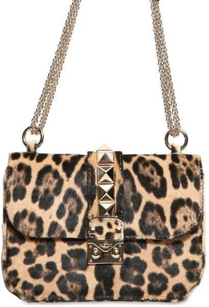 Valentino Va Va Voom Lock Leopard Print Ponyskin S in Beige (camel) - Lyst