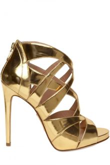 Alejandro Ingelmo 120mm Mirrored Gold Cage Sandals - Lyst