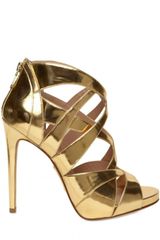 Alejandro Ingelmo 120mm Mirrored Gold Cage Sandals