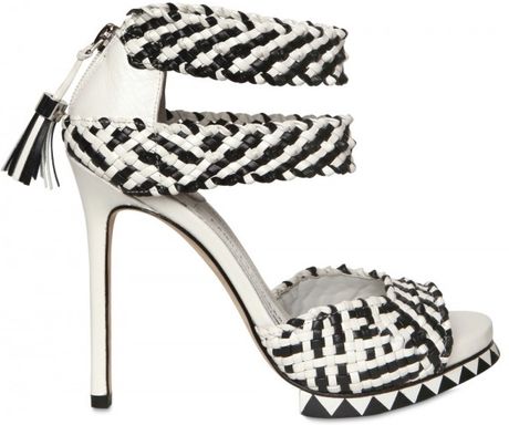 Camilla Skovgaard Woven Leather Sandals in Black (white) - Lyst