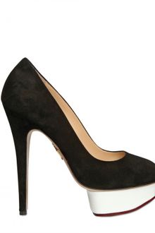 Charlotte Olympia 140mm Suede & Patent Pumps - Lyst
