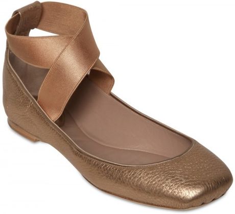 chloe gold ballet flats